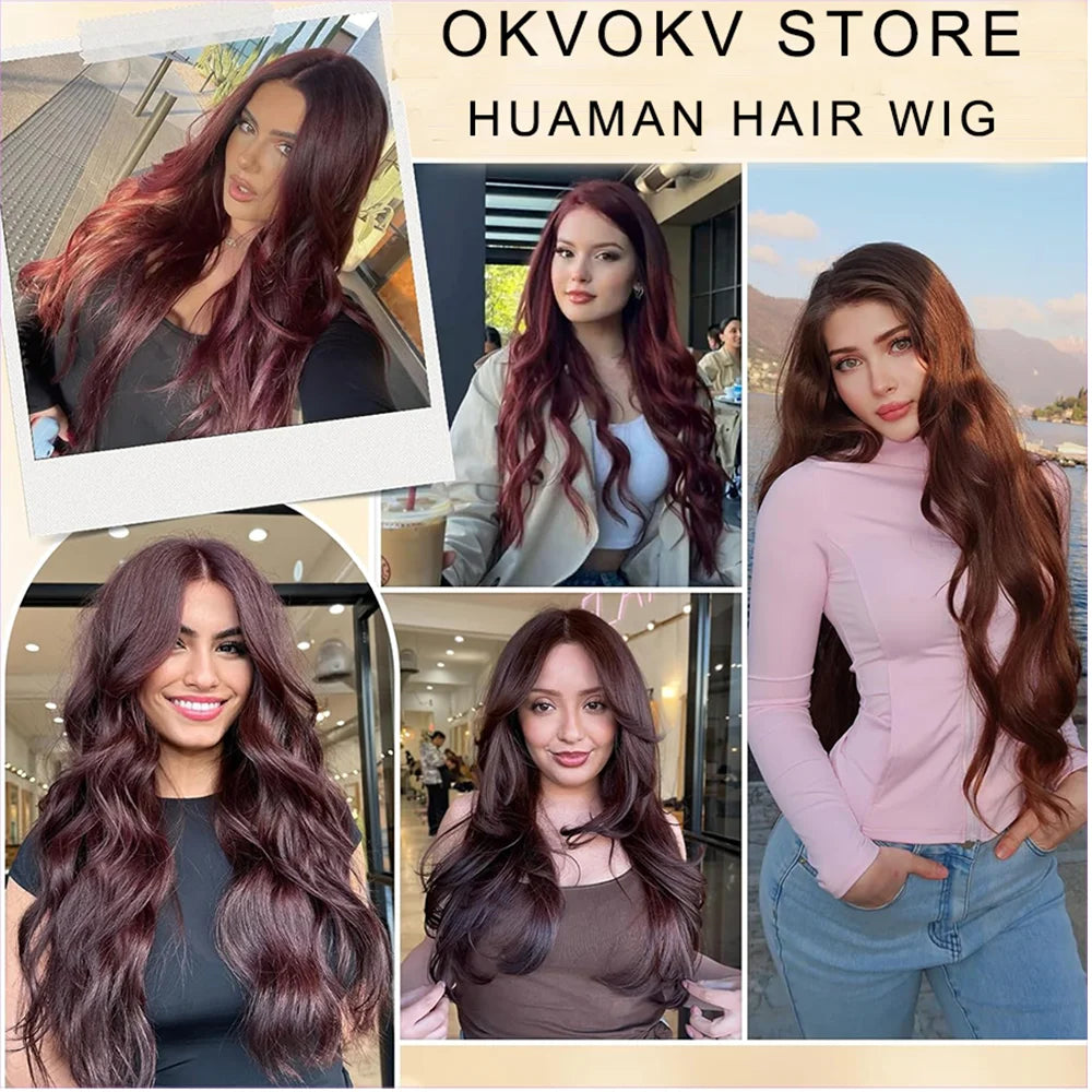 99J Burgundy Seamless Clip-in Human Hair Extensions | 7-Piece Brazilian Straight (120g)