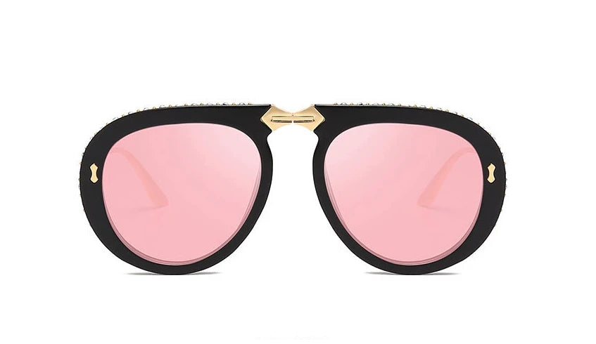 Foldable Retro Diamond Sunglasses – Vintage UV400 Geometric Shades for Men & Women