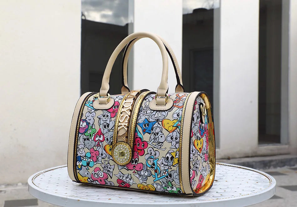 Luxury Geometric Pillow Bag | Large Capacity Microfiber Tote & Crossbody