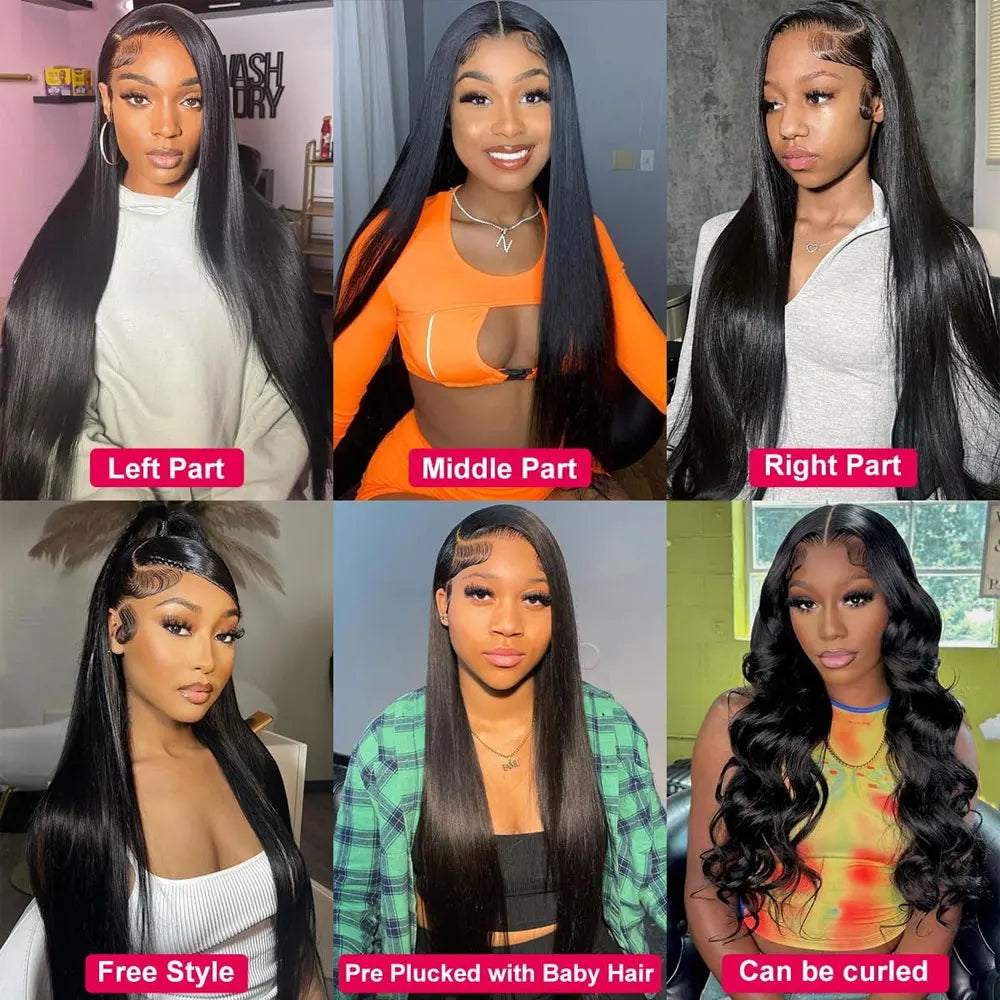 Brazilian Bone Straight 13x6 HD Lace Front Wig - 30-40 Inch Long Human Hair