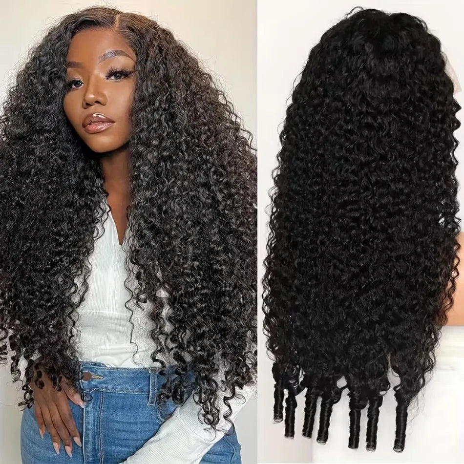 Burmese Deep Wave HD Lace Front Wig | Extra Long 40" Curly Human Hair | 13x6 Pre-Plucked Lace Frontal