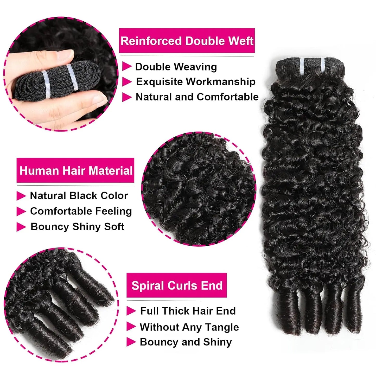 Raw Burmese Curly Hair Bundles – 100% Unprocessed Virgin Hair with Spiral Ends