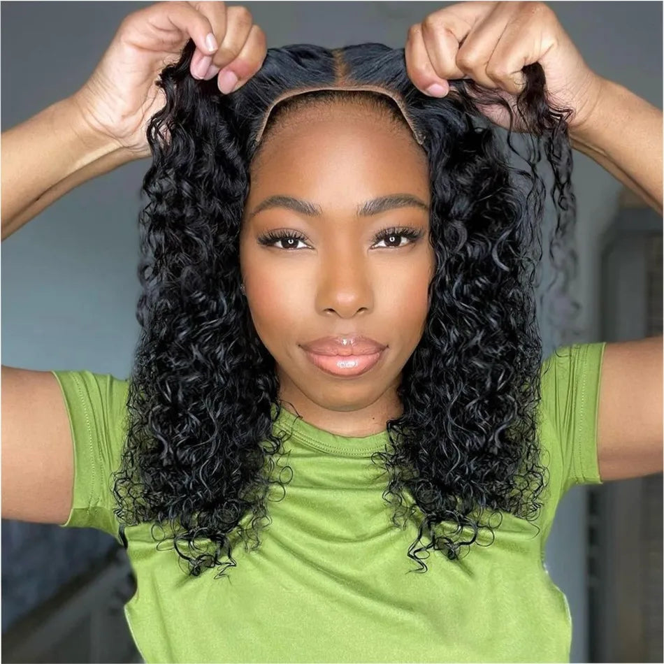 Glueless P427 Highlight Ombre Curly Bob: 5x5 HD Lace Closure Human Hair Wig