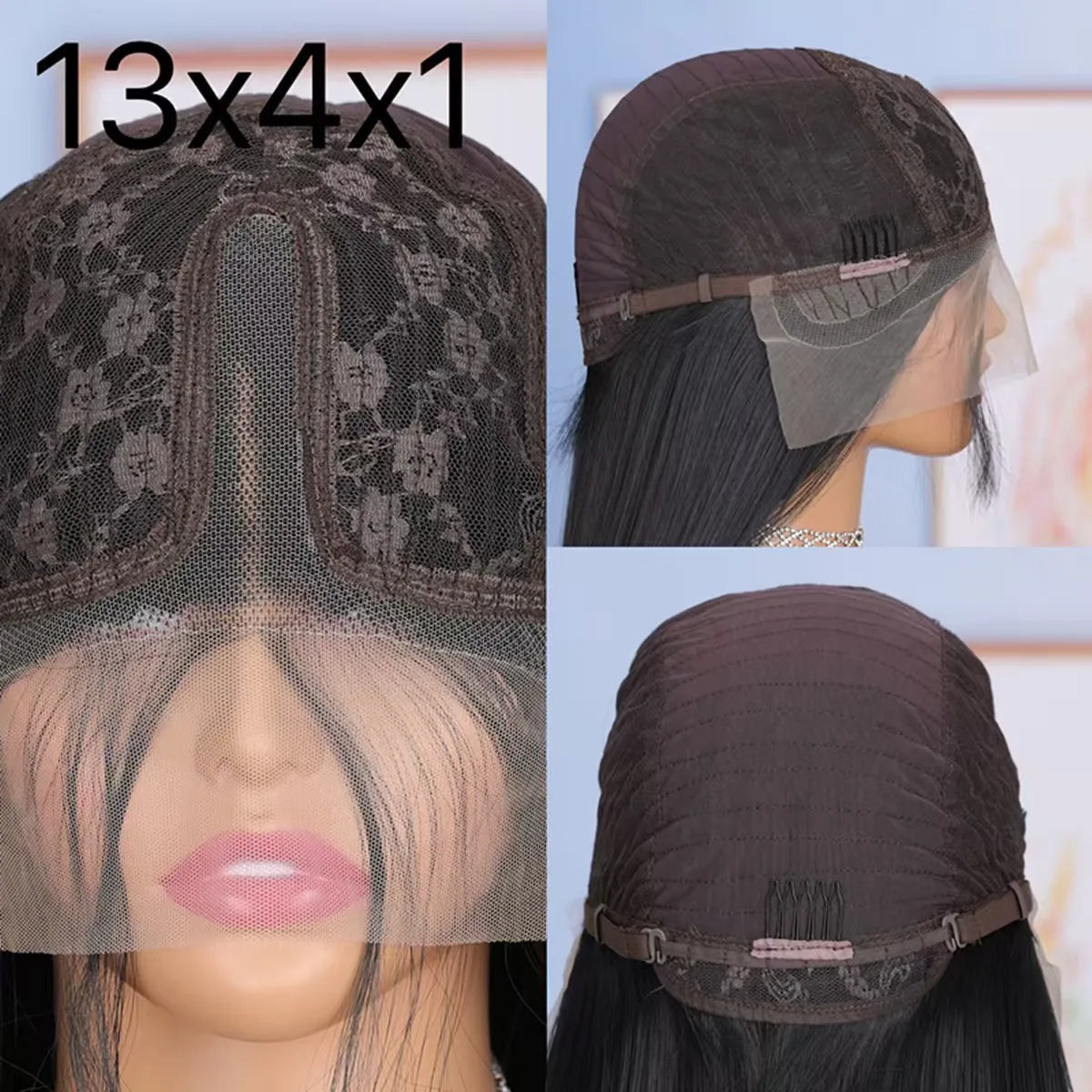 Chocolate Brown Loose Wave Lace Wig – Natural Pre-Plucked & Glueless Synthetic Wig