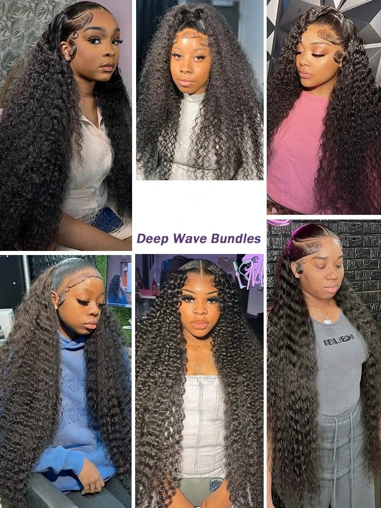 Brazilian Loose Deep Wave Bundles (32-40”) - Unprocessed Remy Human Hair Extensions