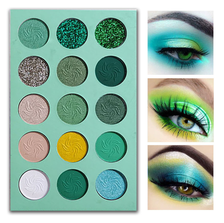15 Seasons "Enchanted Forest" Glitter Palette | Multi-Chrome Green, Blue & Purple