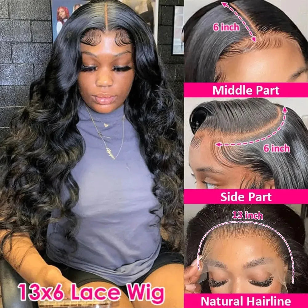 ✨Body Wave Human Hair Wig – 200% Density, Pre-Plucked 13x4/13x6 HD Lace Front Wig