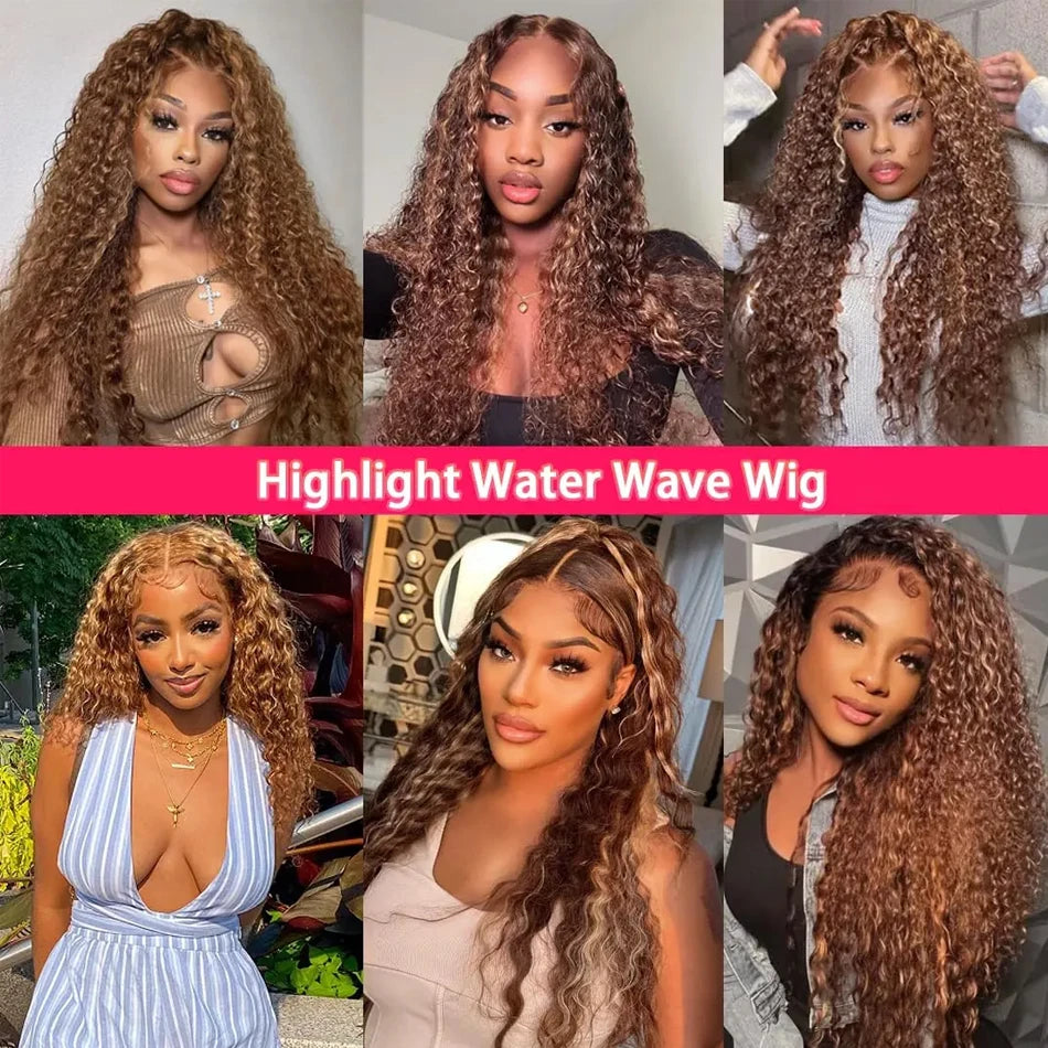 ✨ Highlight Ombre Deep Curly Human Hair Wig – 13x6 HD Lace Front Glueless Wig with Natural Hairline
