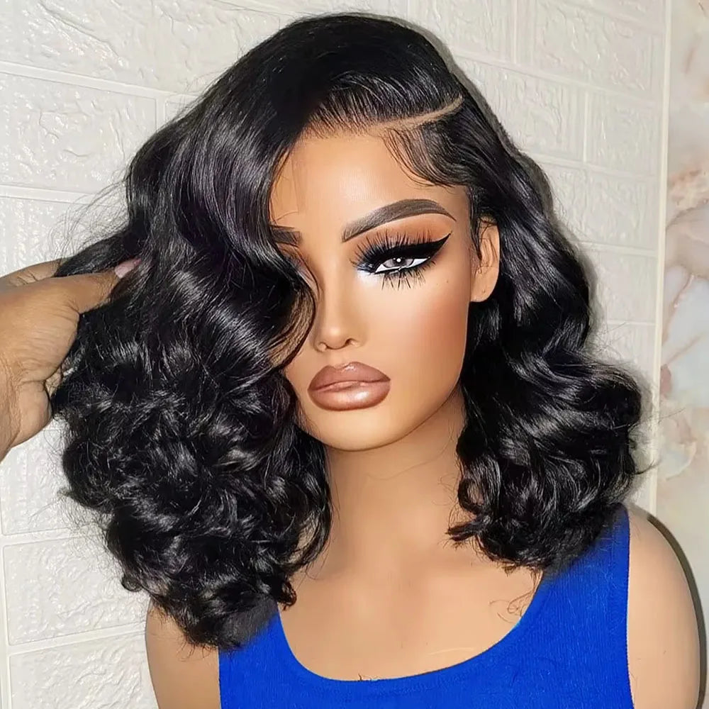 ✨ Luxury Body Wave Bob Wig Human Hair – 220% Density Glueless Wear & Go Wig with Pre-Cut 13x4 HD Lace Front