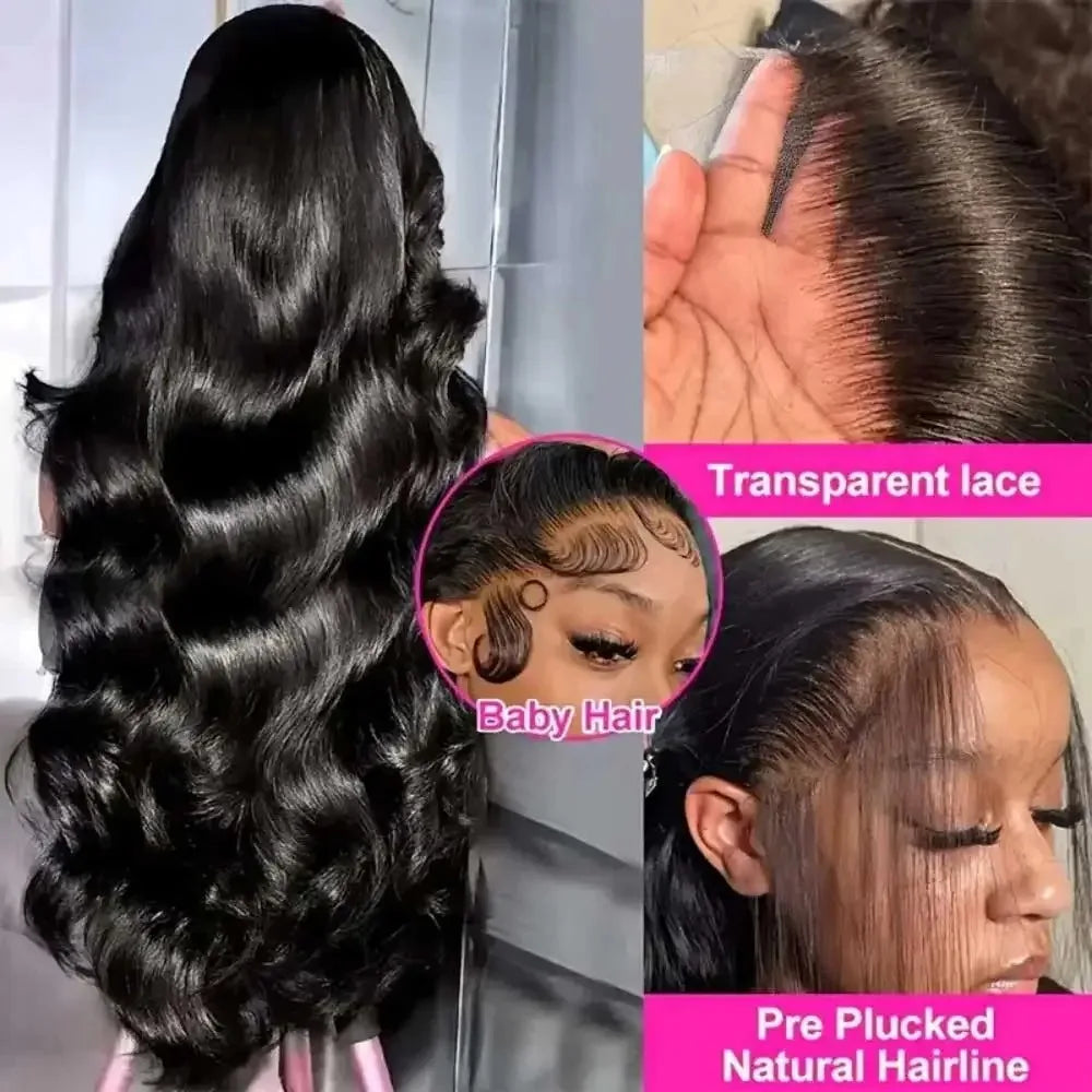 ✨Body Wave Human Hair Wig – 200% Density, Pre-Plucked 13x4/13x6 HD Lace Front Wig