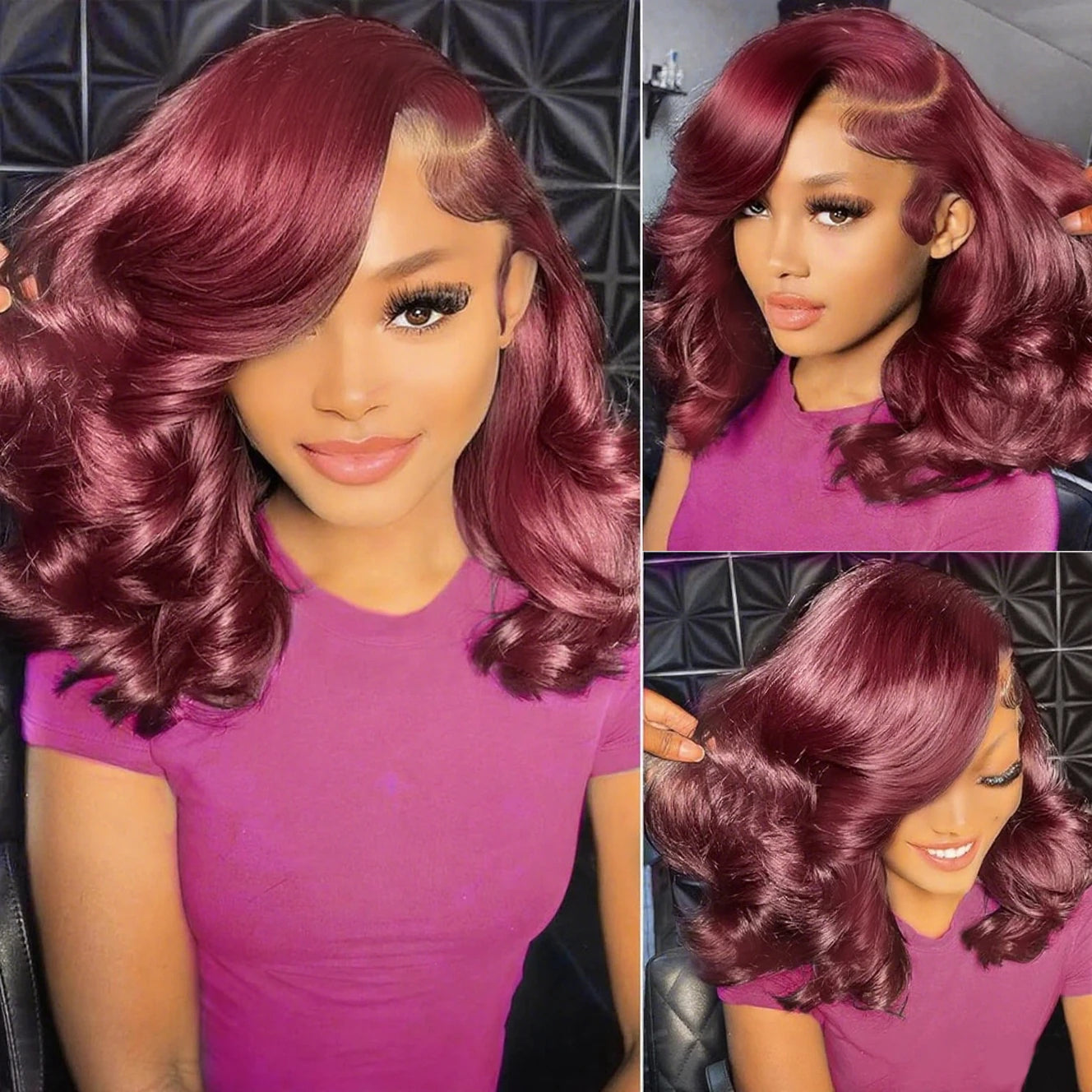 Burgundy Red #99J Loose Deep Wave Bob - 250% Density 13x4 HD Lace Front Human Hair Wig