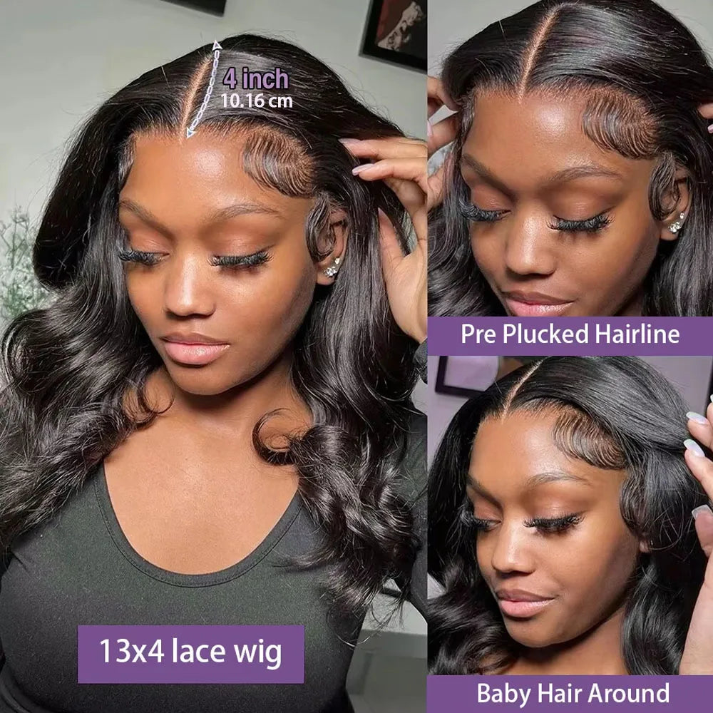 ✨ Luxury Body Wave Bob Wig Human Hair – 220% Density Glueless Wear & Go Wig with Pre-Cut 13x4 HD Lace Front