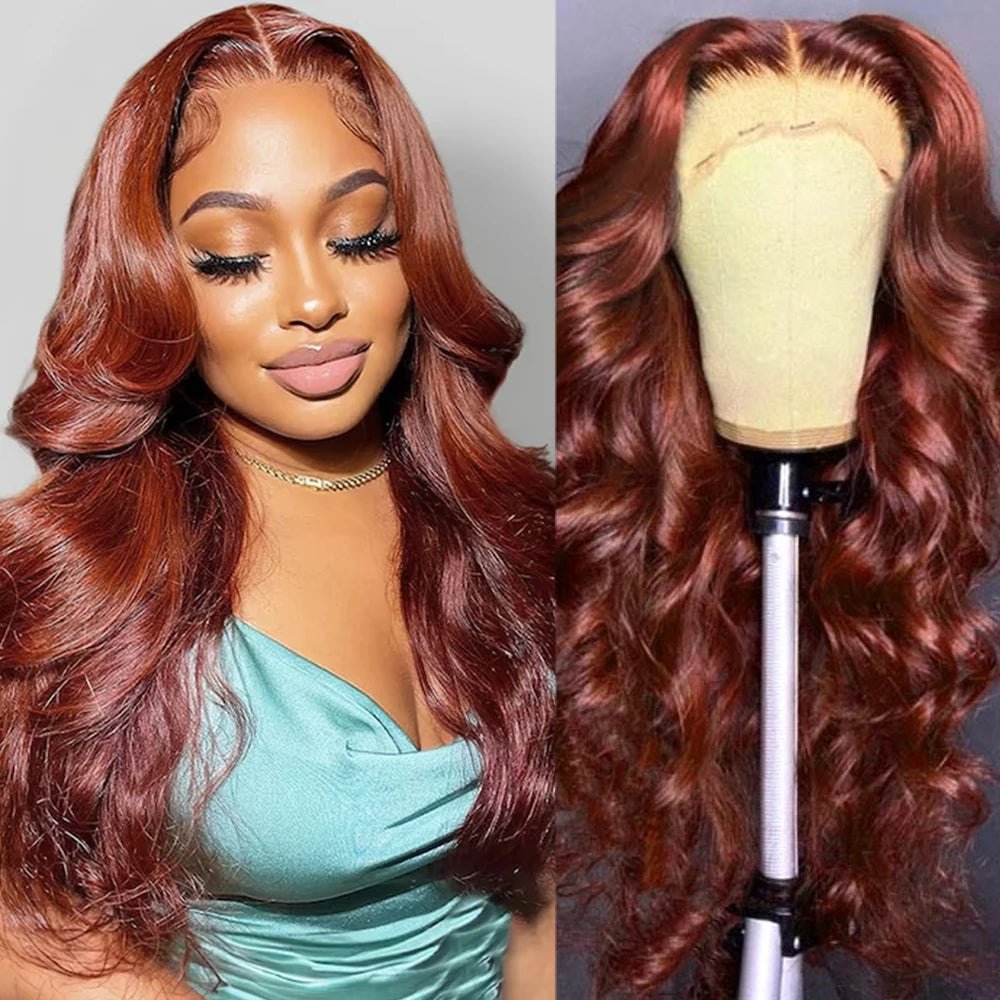 28-Inch Synthetic Body Wave Lace Front Wig - HD Transparent Lace - Heat Resistant Fiber