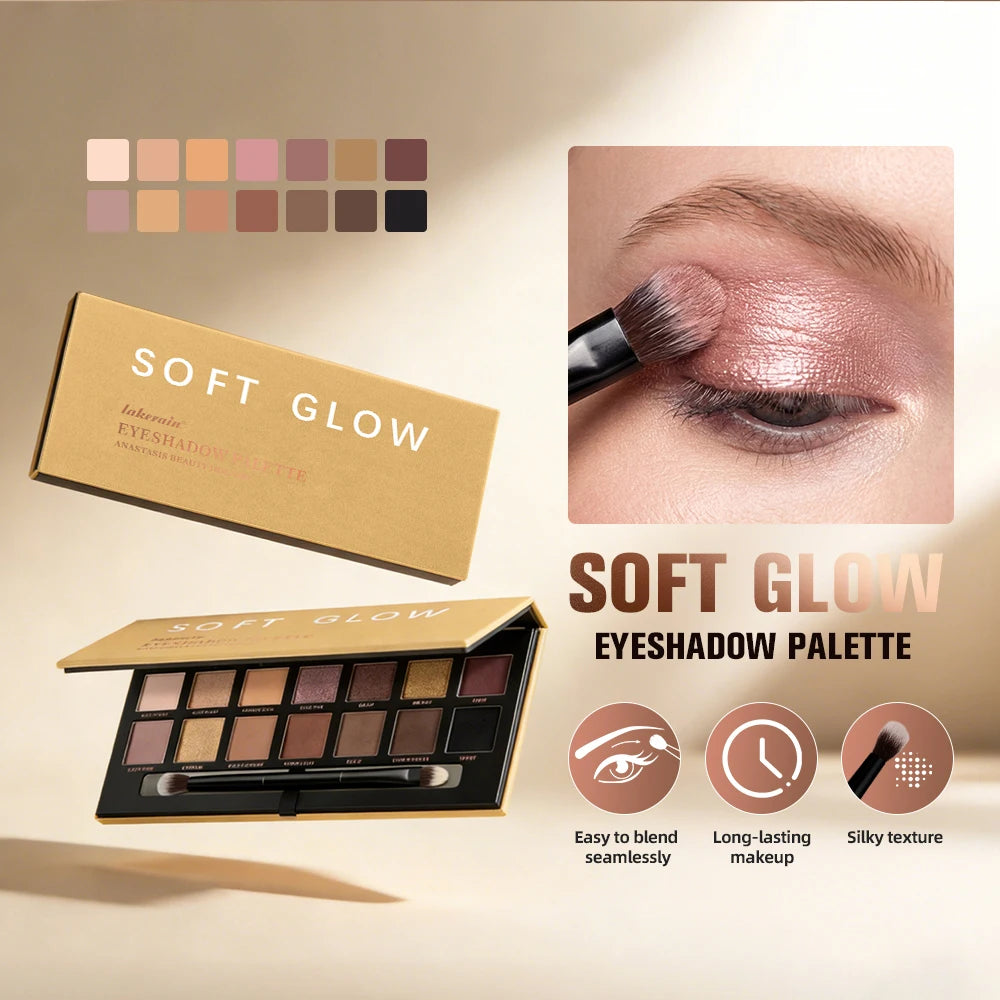 Soft Earth Tone Eyeshadow Palette – Multi-Color Matte & Pearl Everyday Makeup