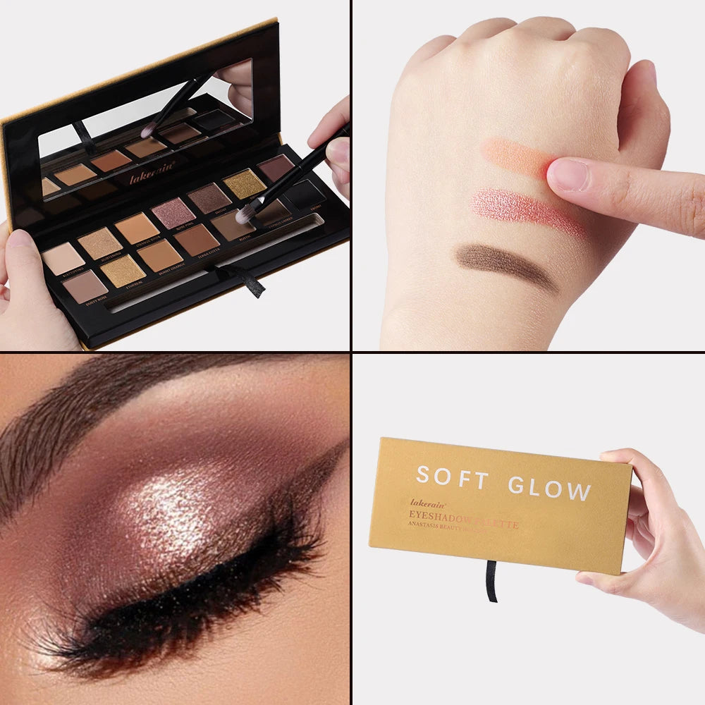 Soft Earth Tone Eyeshadow Palette – Multi-Color Matte & Pearl Everyday Makeup