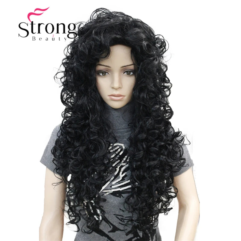 Long Layered Thick Bouncy Curly Wig – Soft Full Volume Synthetic Hair Wig