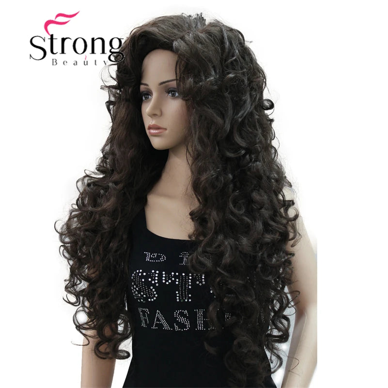 Long Layered Thick Bouncy Curly Wig – Soft Full Volume Synthetic Hair Wig