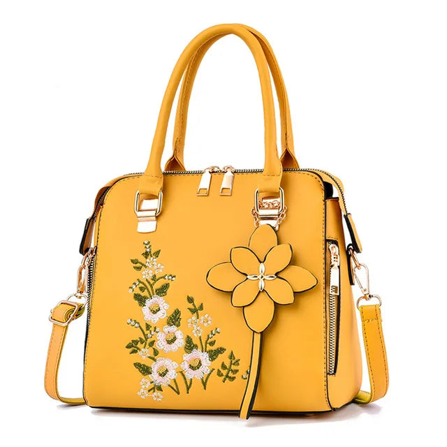 Yogodlns Luxury Embroidered Handbag – PU Leather Tassel Crossbody & Shoulder Bag