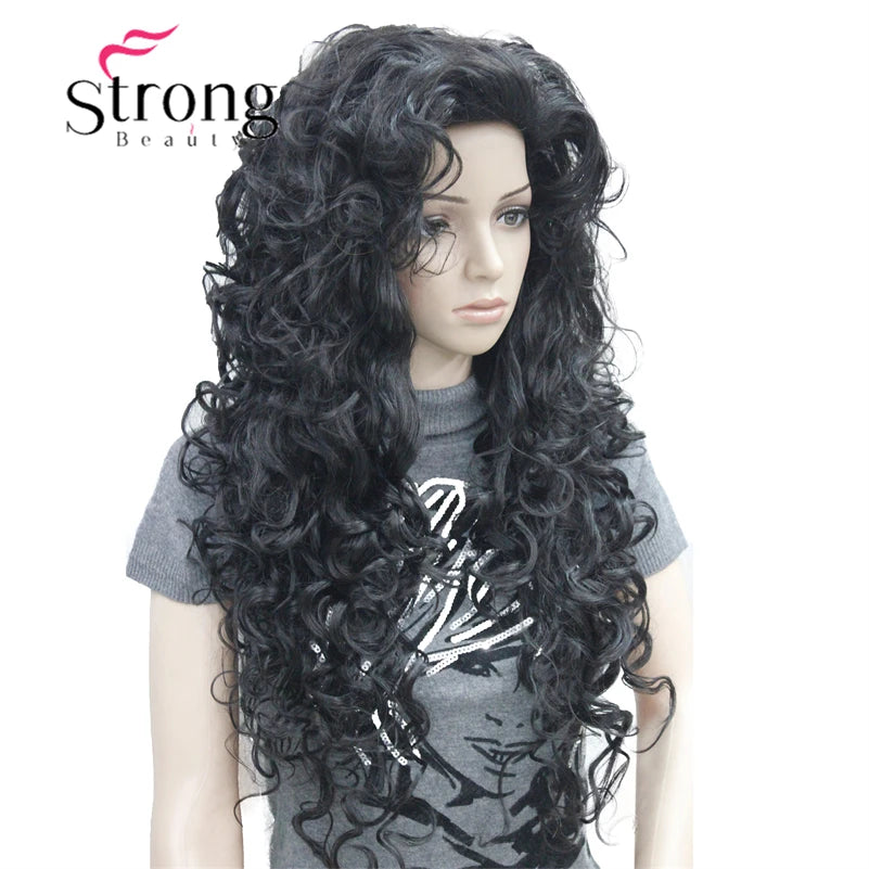 Long Layered Thick Bouncy Curly Wig – Soft Full Volume Synthetic Hair Wig