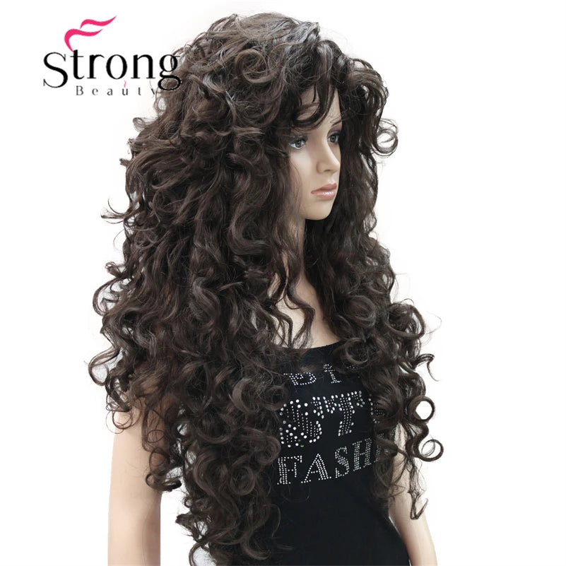Long Layered Thick Bouncy Curly Wig – Soft Full Volume Synthetic Hair Wig