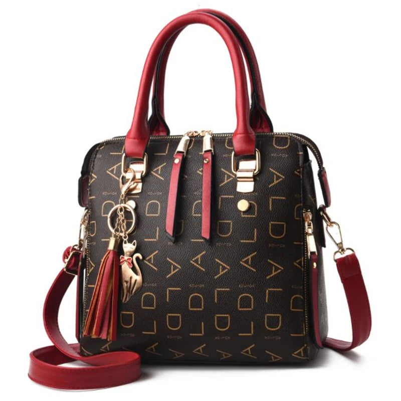 Classic Monogrammed Satchel Bag – Vintage Style with Detachable Chain Strap