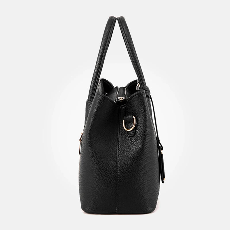The Essential Vegan Leather Tote – Structured Square Shoulder Bag