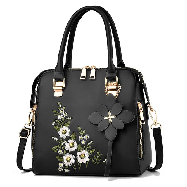 Yogodlns Luxury Embroidered Handbag – PU Leather Tassel Crossbody & Shoulder Bag