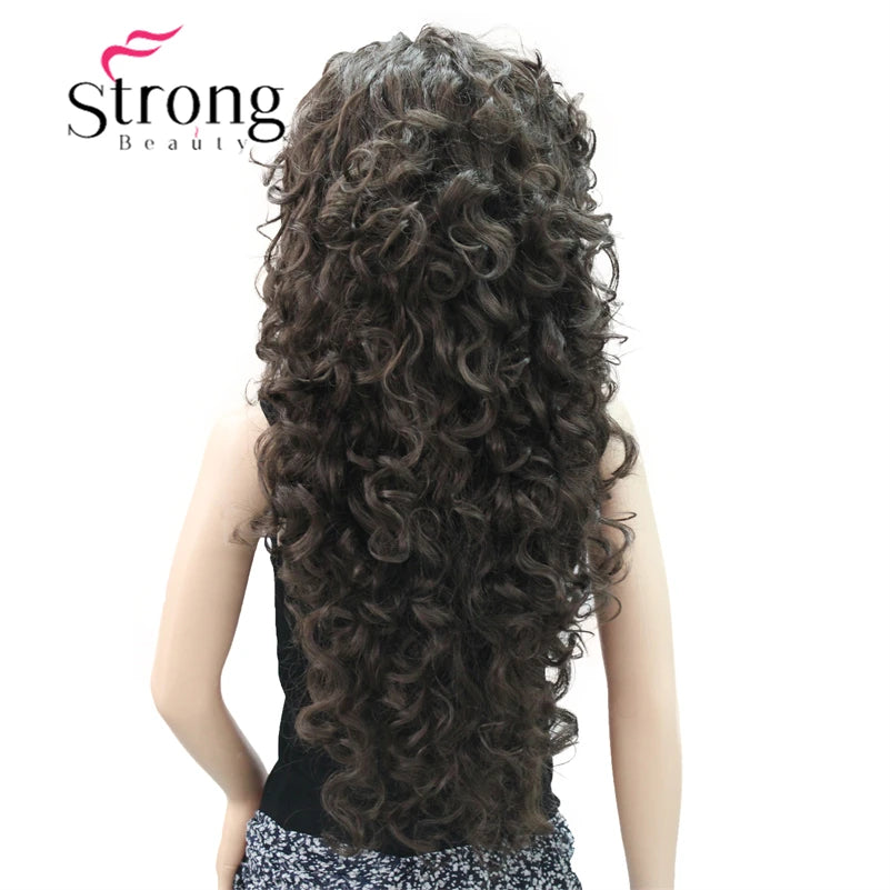 Long Layered Thick Bouncy Curly Wig – Soft Full Volume Synthetic Hair Wig