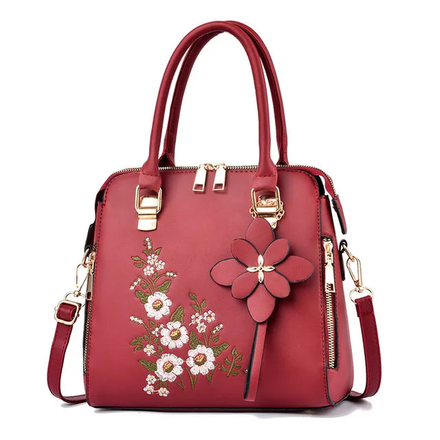 Yogodlns Luxury Embroidered Handbag – PU Leather Tassel Crossbody & Shoulder Bag