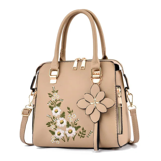 Yogodlns Luxury Embroidered Handbag – PU Leather Tassel Crossbody & Shoulder Bag