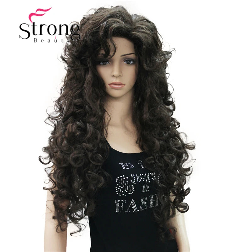 Long Layered Thick Bouncy Curly Wig – Soft Full Volume Synthetic Hair Wig