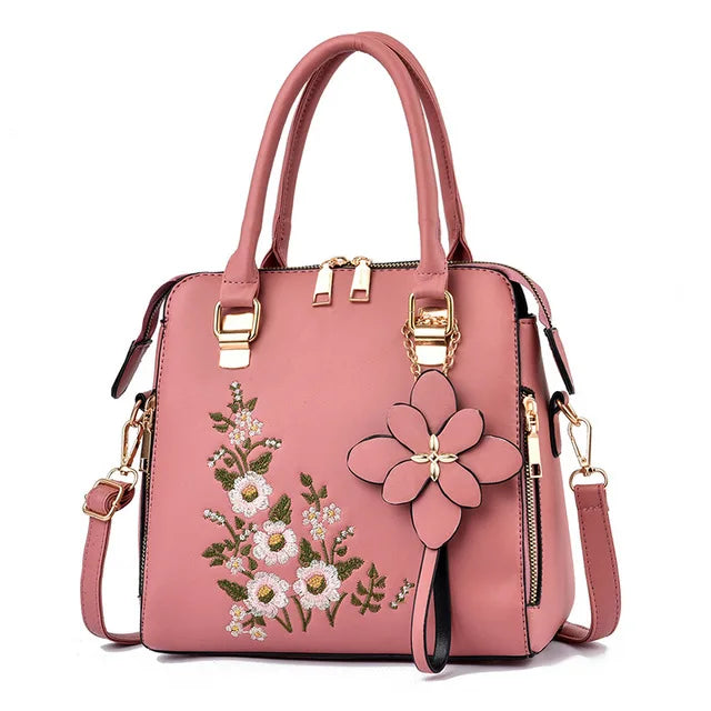 Yogodlns Luxury Embroidered Handbag – PU Leather Tassel Crossbody & Shoulder Bag