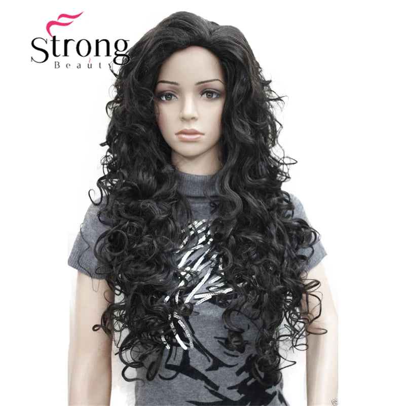 Long Layered Thick Bouncy Curly Wig – Soft Full Volume Synthetic Hair Wig