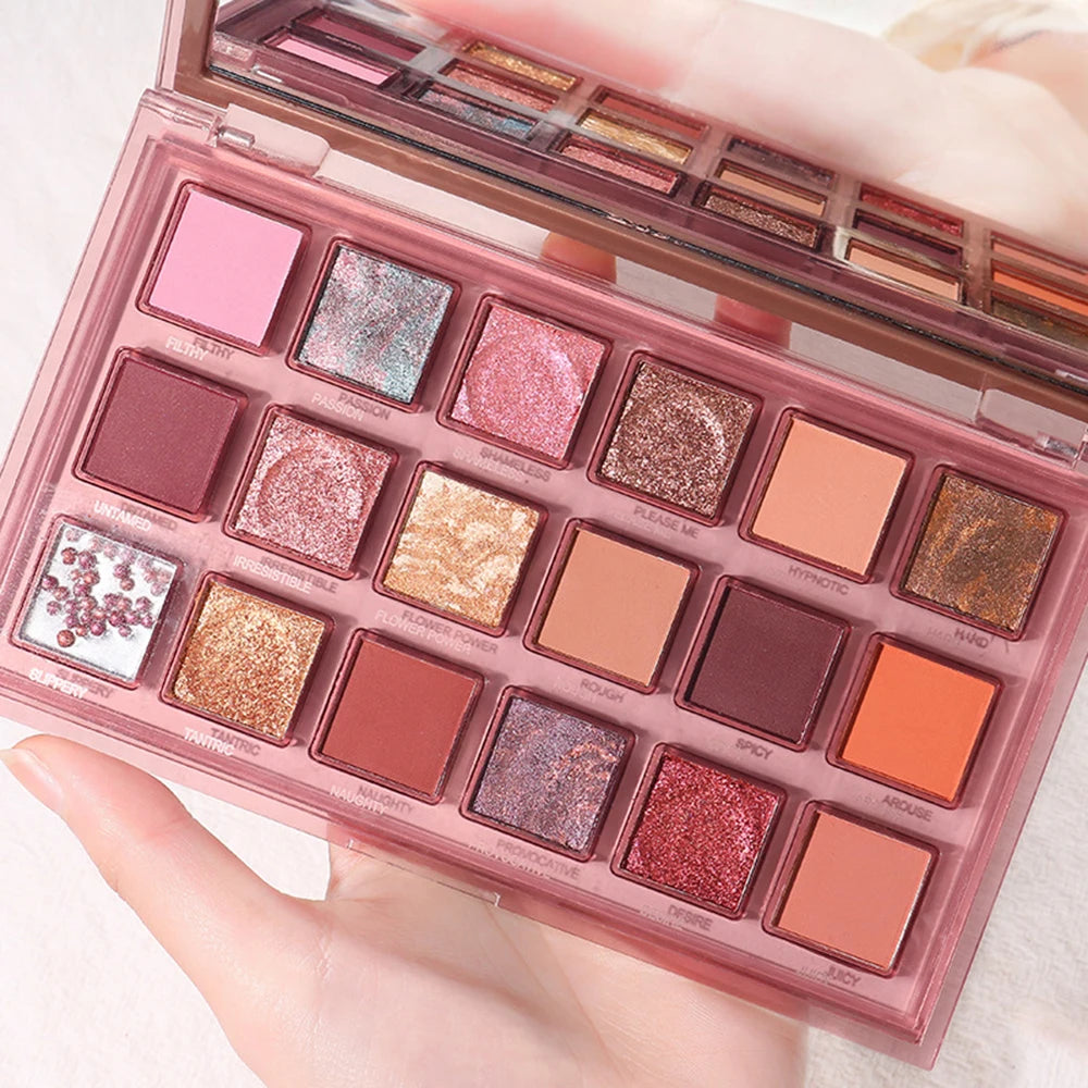 Pomegranate Seeds 18-Color Eyeshadow Palette | Highly Pigmented Matte & Shimmer Finishes