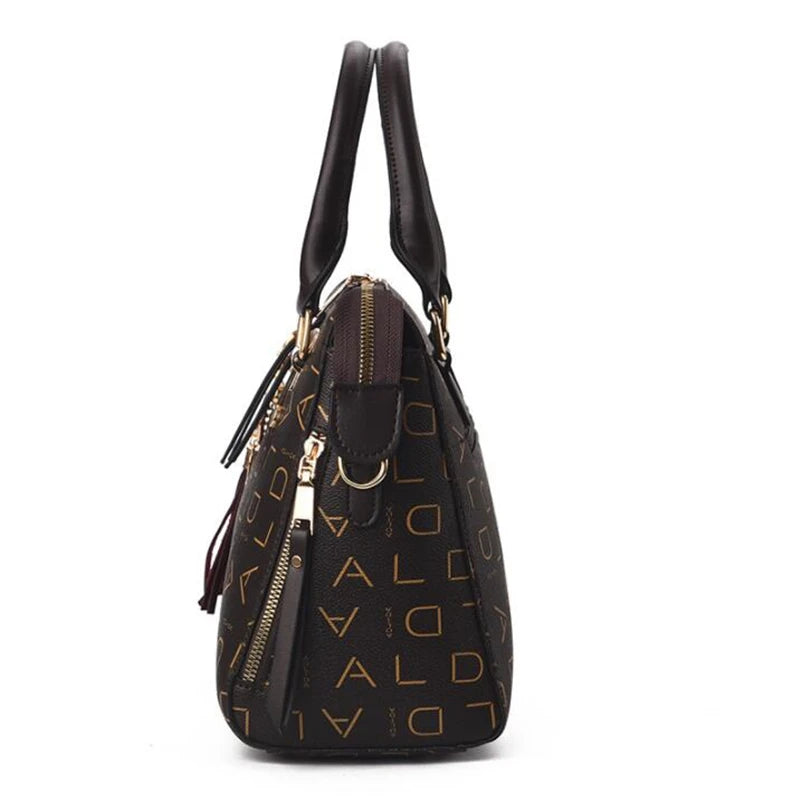 Classic Monogrammed Satchel Bag – Vintage Style with Detachable Chain Strap