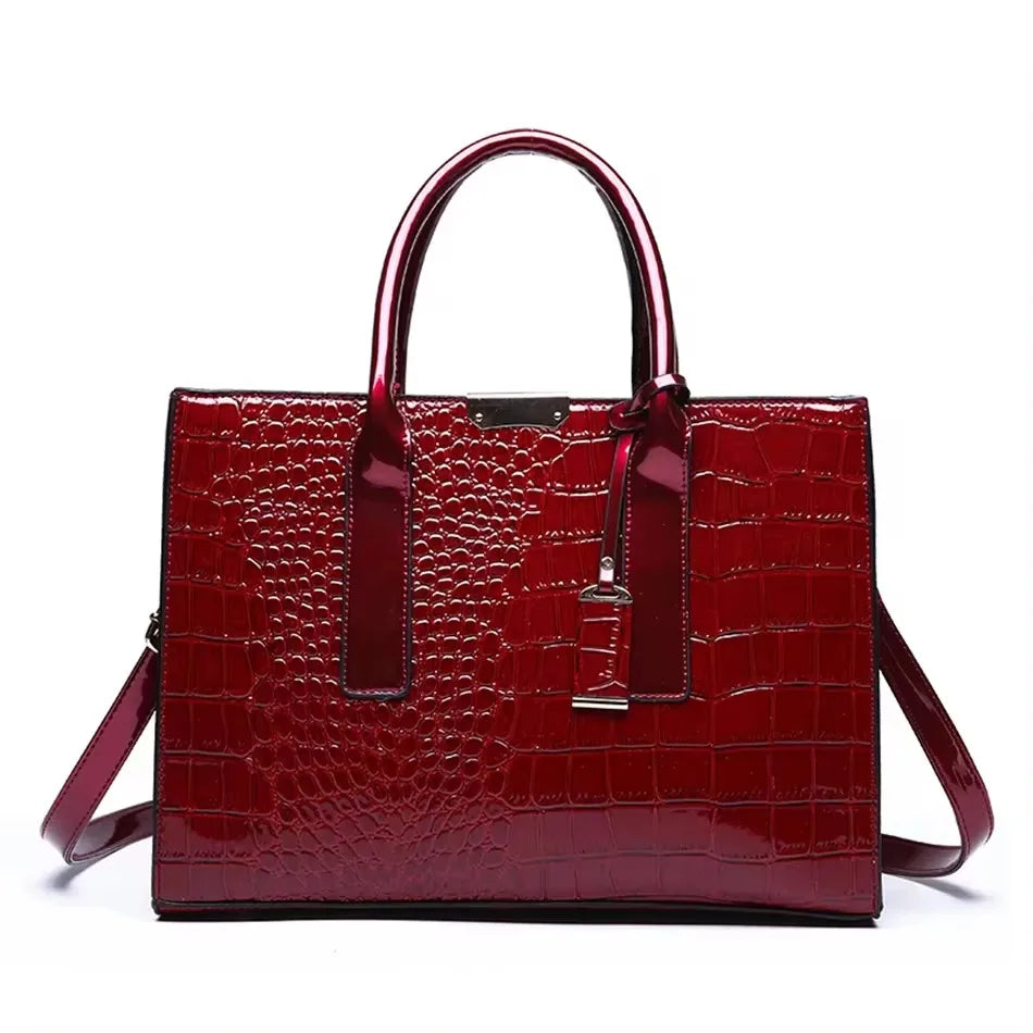 Versatile Large Capacity Shoulder Bag - Soft Leather Fashion Print Crossbody Bag for Leisure & Work