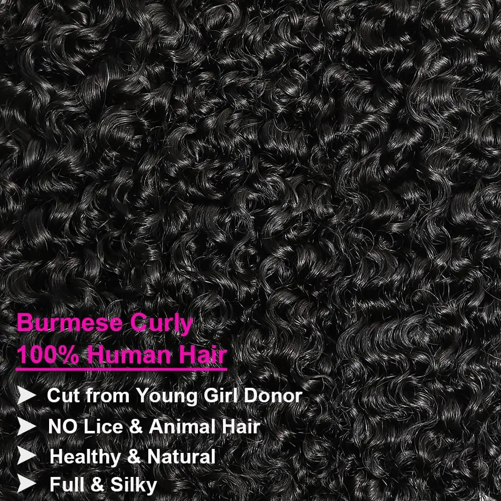 Raw Burmese Curly Hair Bundles – 100% Unprocessed Virgin Hair with Spiral Ends