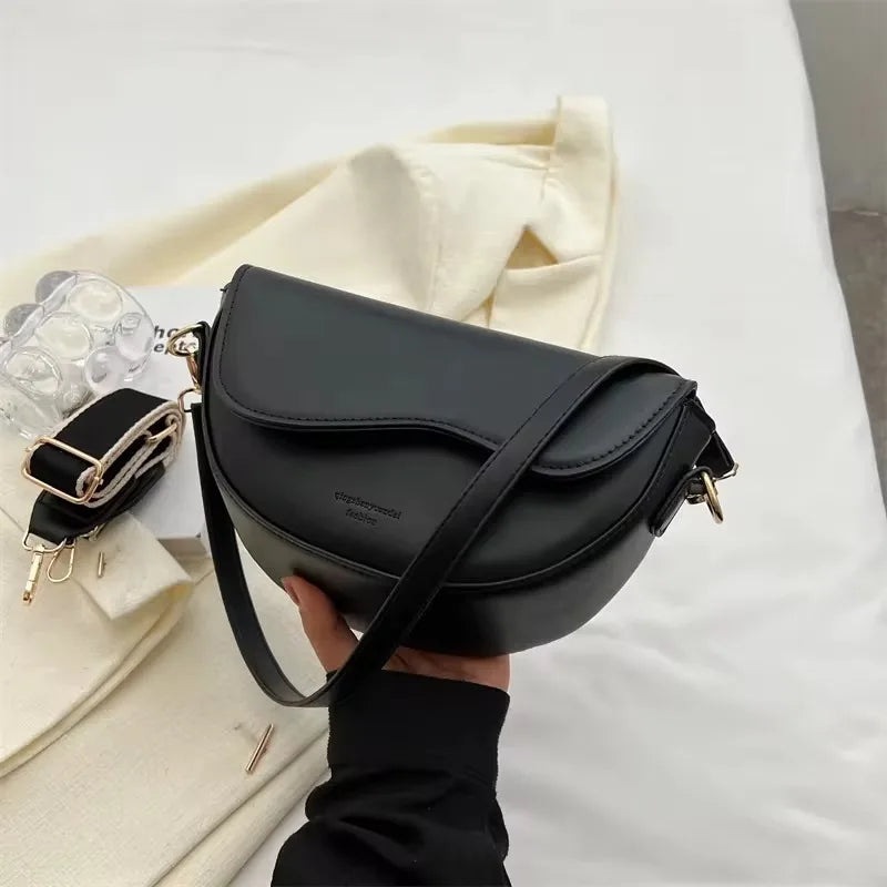 Versatile Large Capacity Shoulder Bag - Soft Leather Fashion Print Crossbody Bag for Leisure & Work