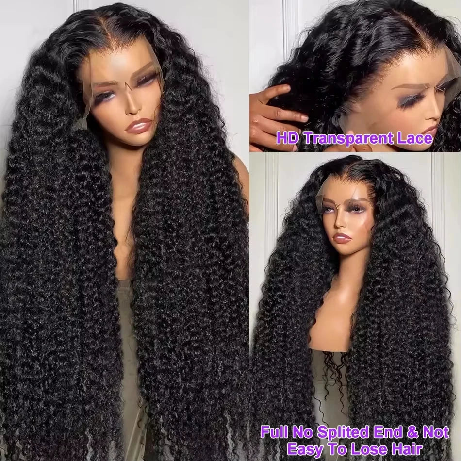Deep Wave 13x6 HD Lace Frontal Human Hair Wig | 40 Inch, 220% Density Water Curly Remy Wig