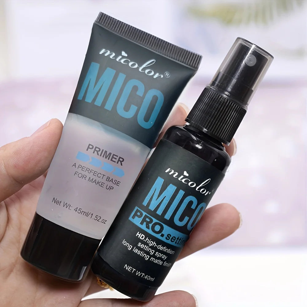 2-Piece Makeup Prep & Set Kit – Pore-Blurring Primer + Long-Lasting Setting Spray