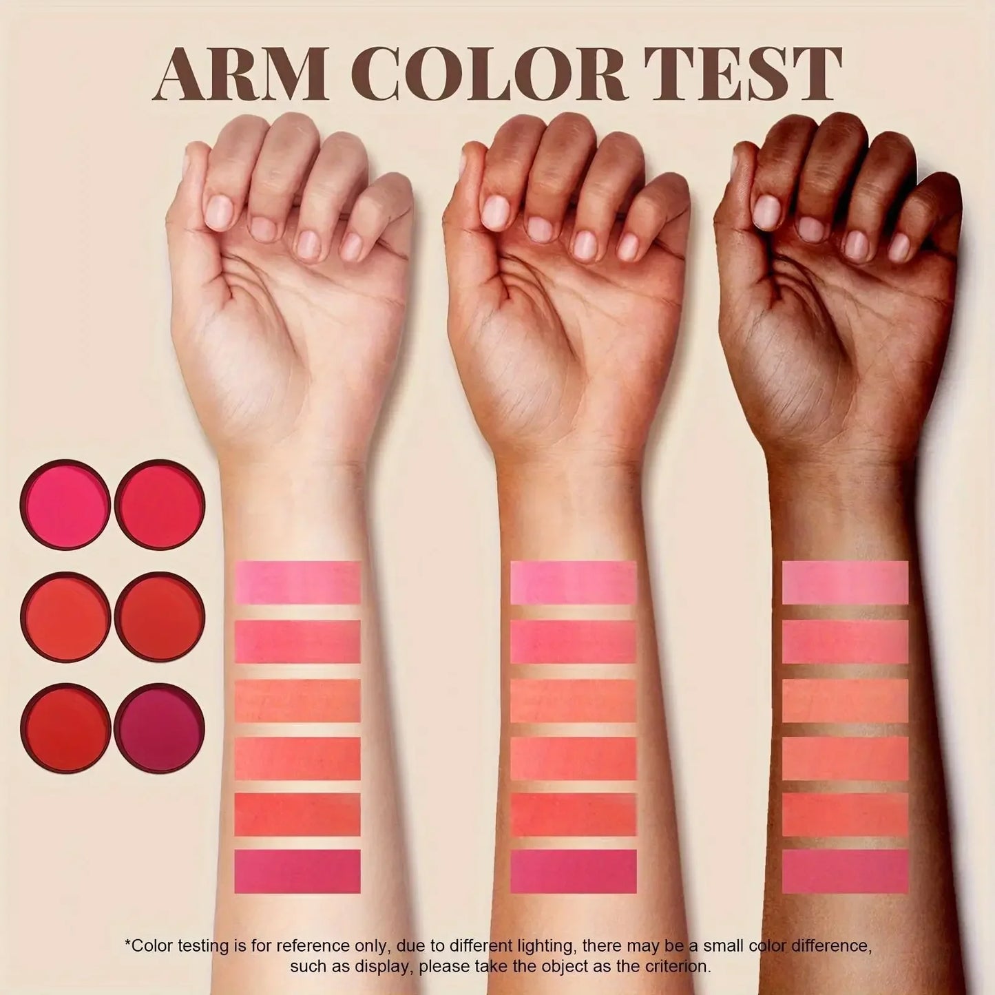 6-Color Matte Blush Palette - Waterproof & Long-Lasting Face Makeup - Natural Finish, Medium Buildable Coverage