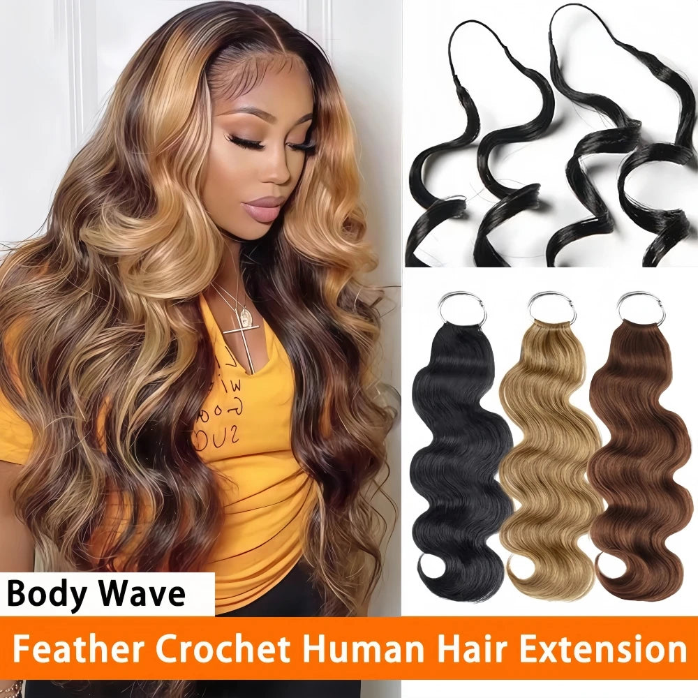 Honey Blonde #27 Highlight Bulk Human Hair for Boho Braids - Reusable Body Wave Brazilian Hair for Knotless Styles