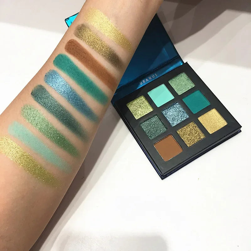 GLAZED Luxury 9-Color Eyeshadow Palette – Rich Shimmer & Matte Colors, Waterproof & Long-Wearing