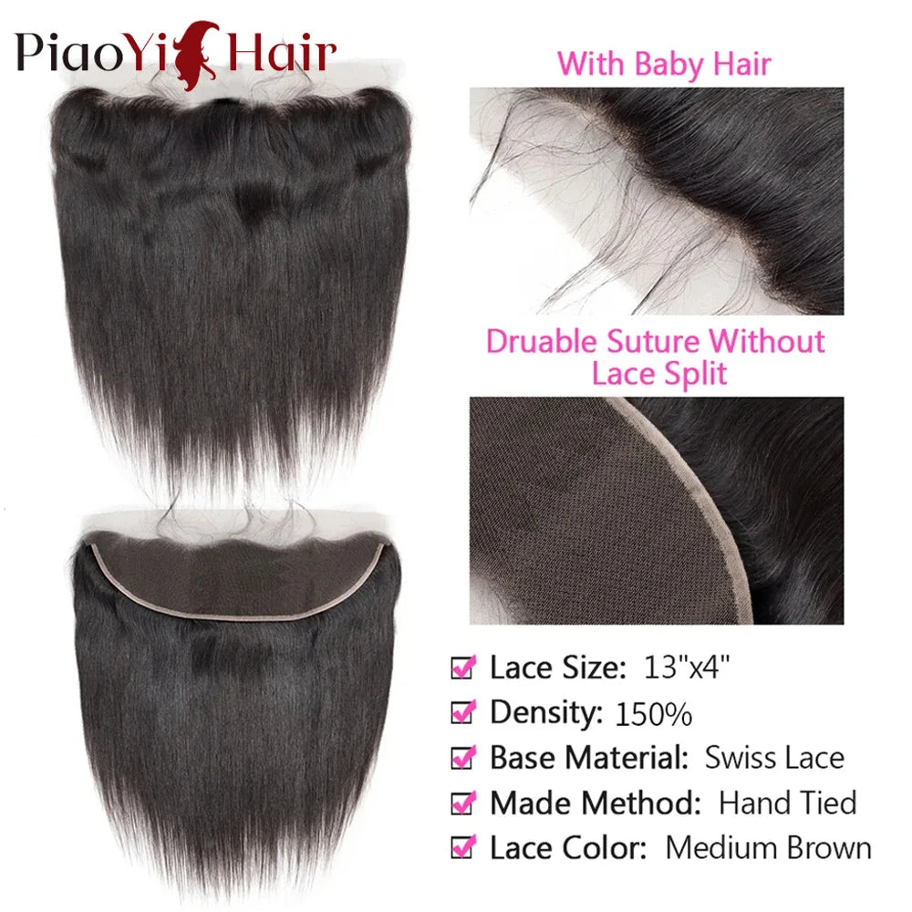 Straight Brazilian Human Hair Wig – HD Lace Frontal 13x6, 13x4 & Lace Closures (4x4, 5x5, 6x6, 2x6) – Pre-Plucked Natural Hairline