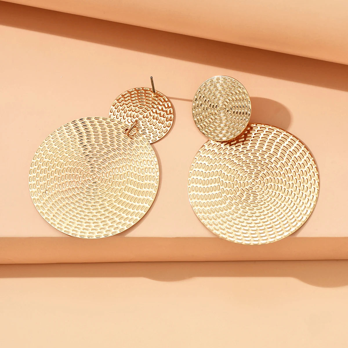 Boho-Chic Geometric Metal Hoop Earrings