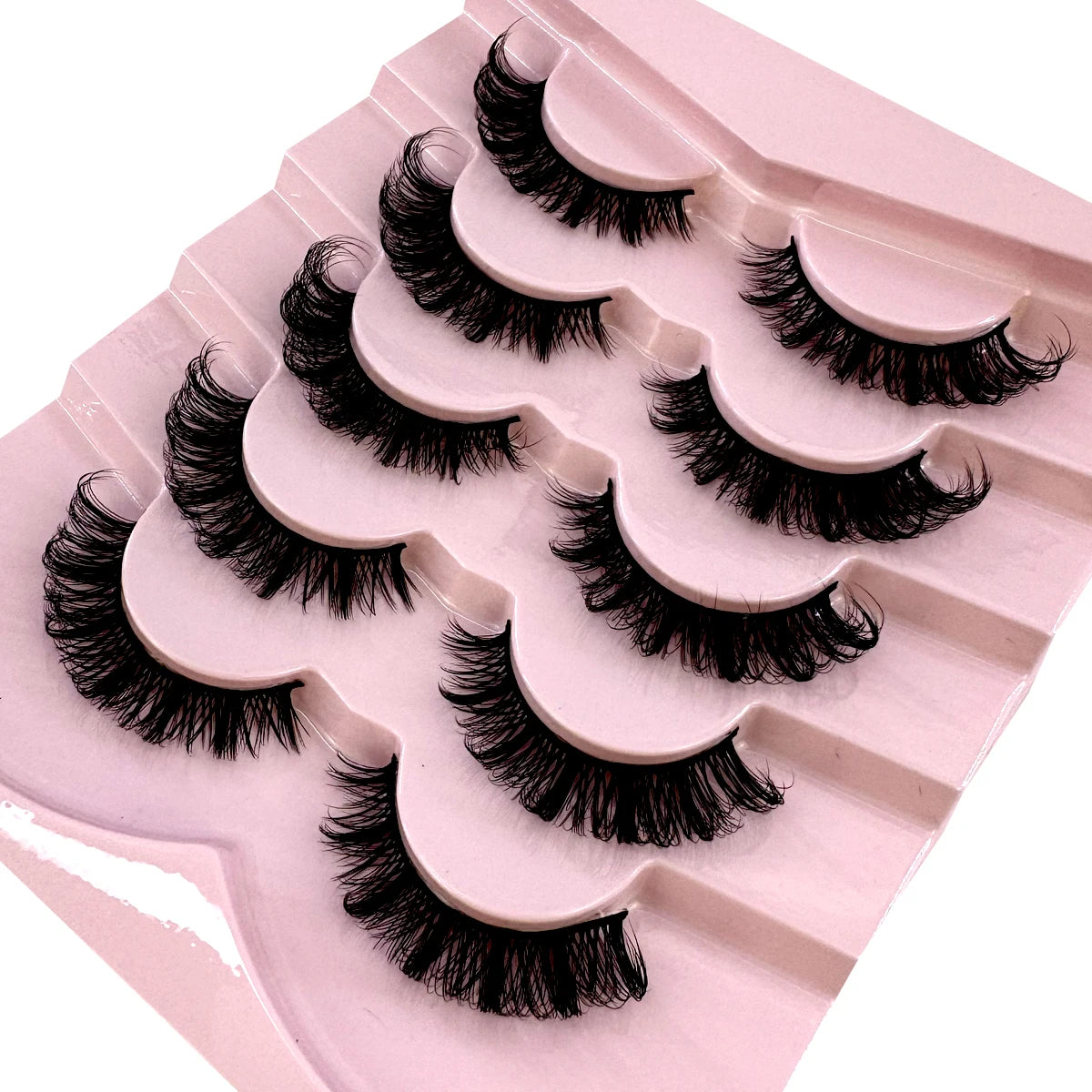 3D Fluffy Cat Eye Lashes – Soft, Wispy Natural Glam (5-Pair Set)
