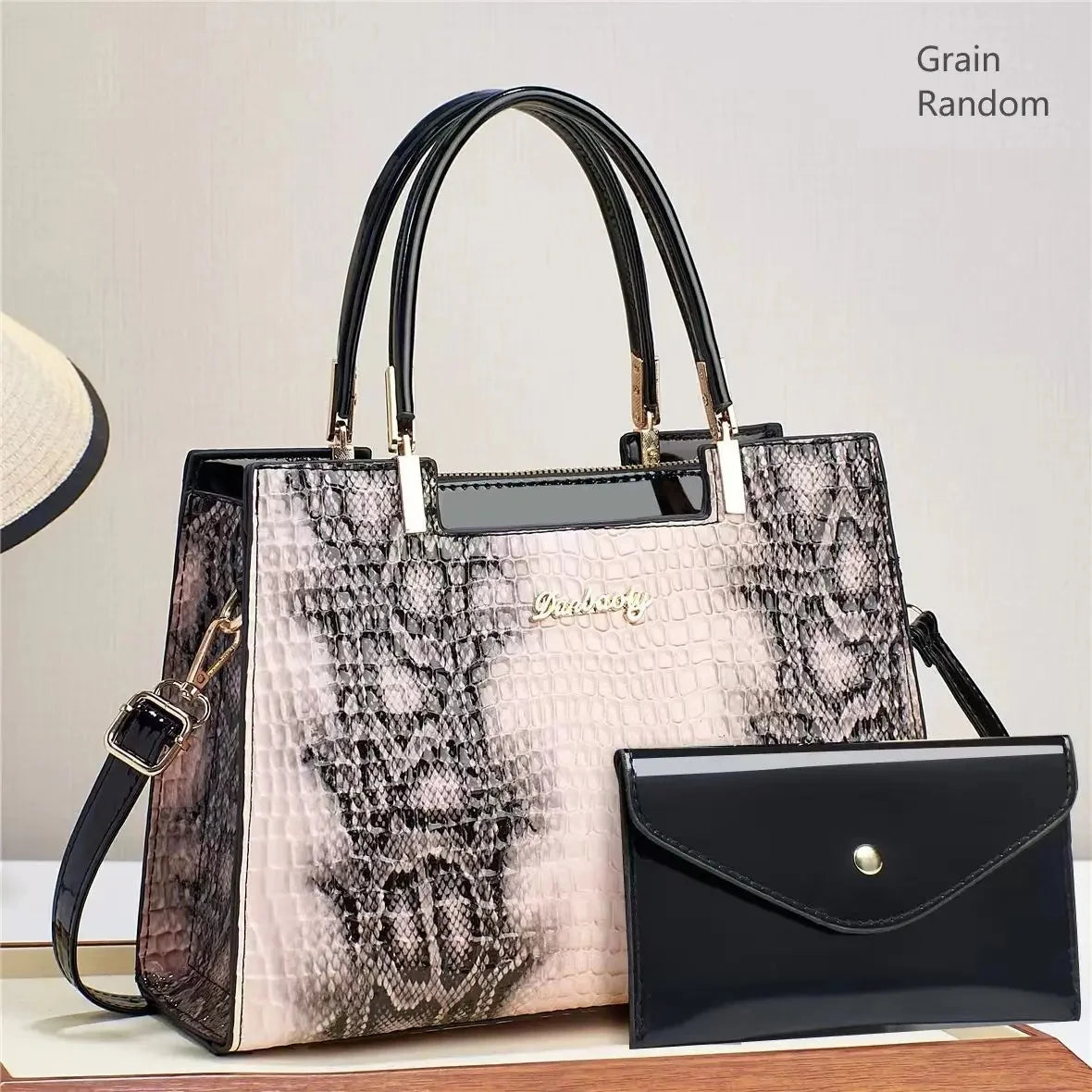 The Heritage Croc-Effect Handbag: Large Capacity Shoulder & Crossbody Bag