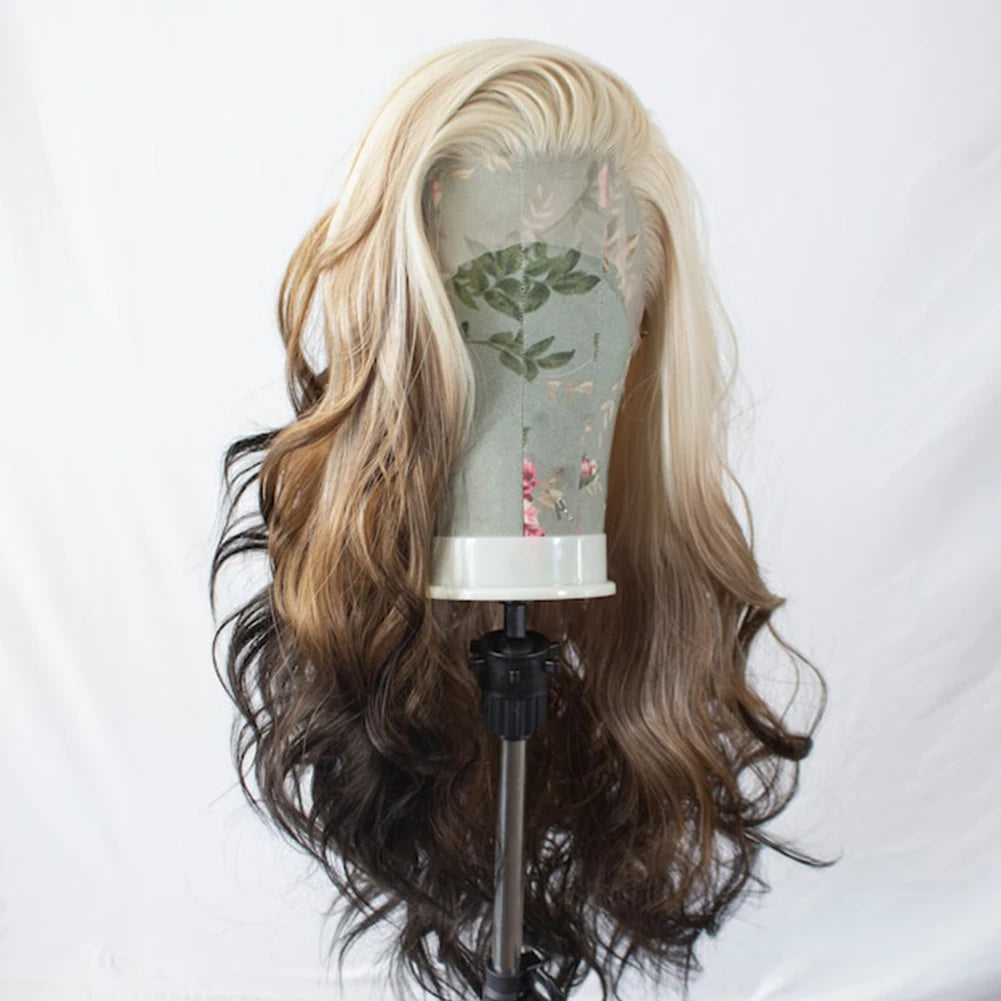 AIMEYA 30" Long Body Wave Synthetic Lace Front Wig – Natural Hairline