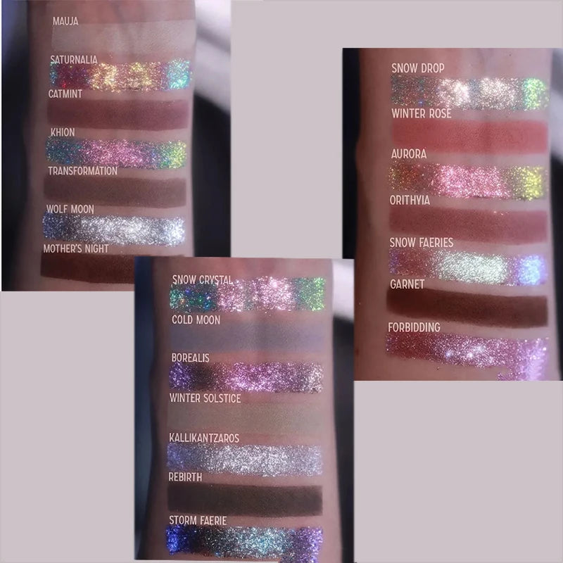 Cold Moon 21-Color Chameleon Eyeshadow Palette – Multichrome Shimmer & Matte Pigments for High-Impact Looks