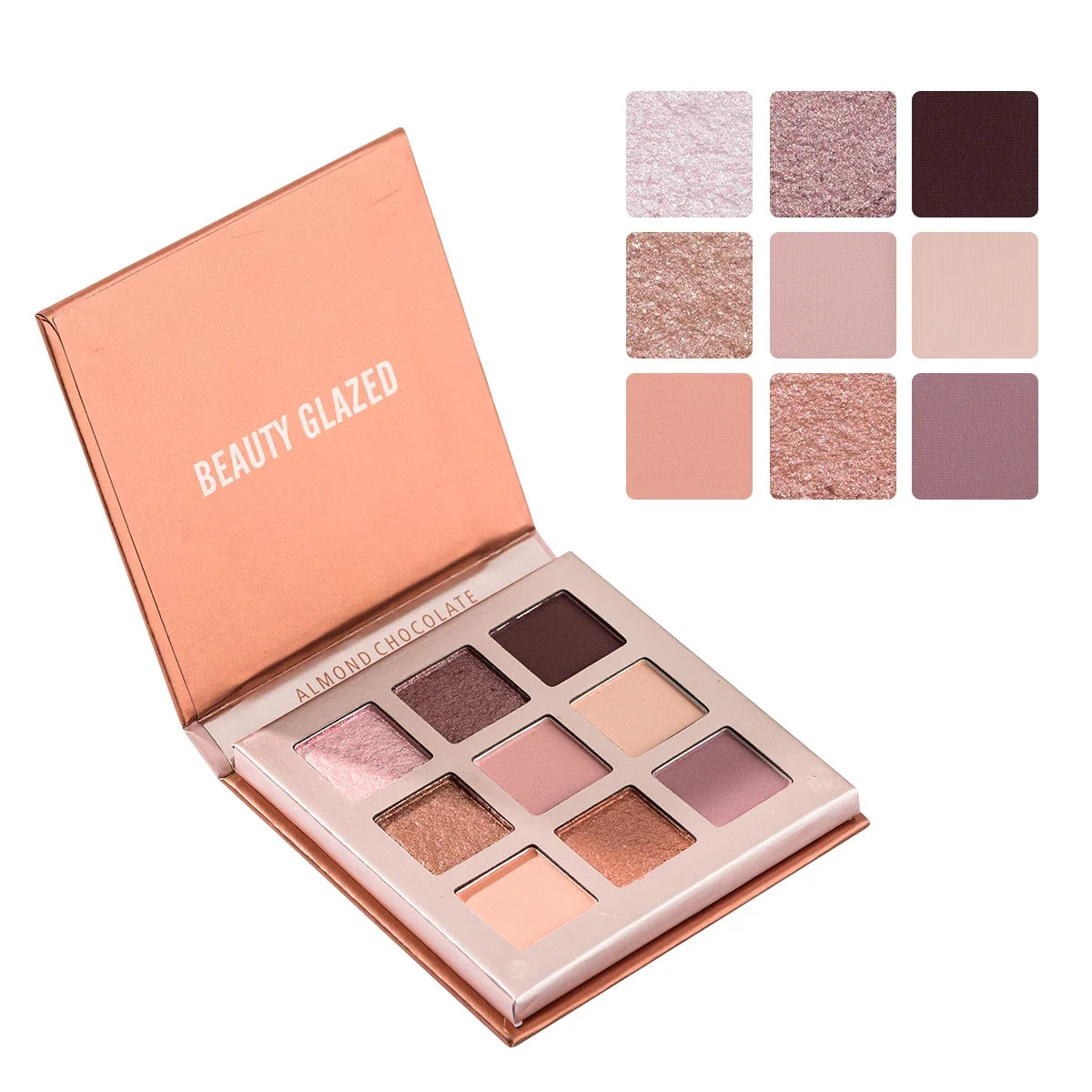 GLAZED Luxury 9-Color Eyeshadow Palette – Rich Shimmer & Matte Colors, Waterproof & Long-Wearing